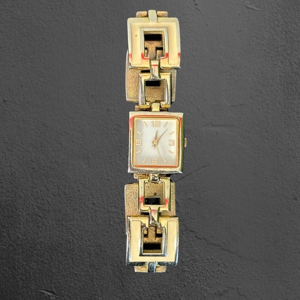 Chunky Gold & Cream Link Wrist Wristwatch